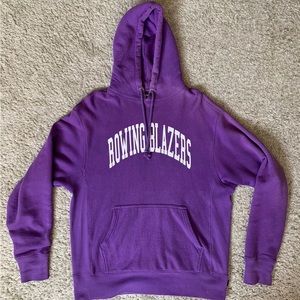 Rowing Blazer Collegiate spellout purple pullover hoodie medium